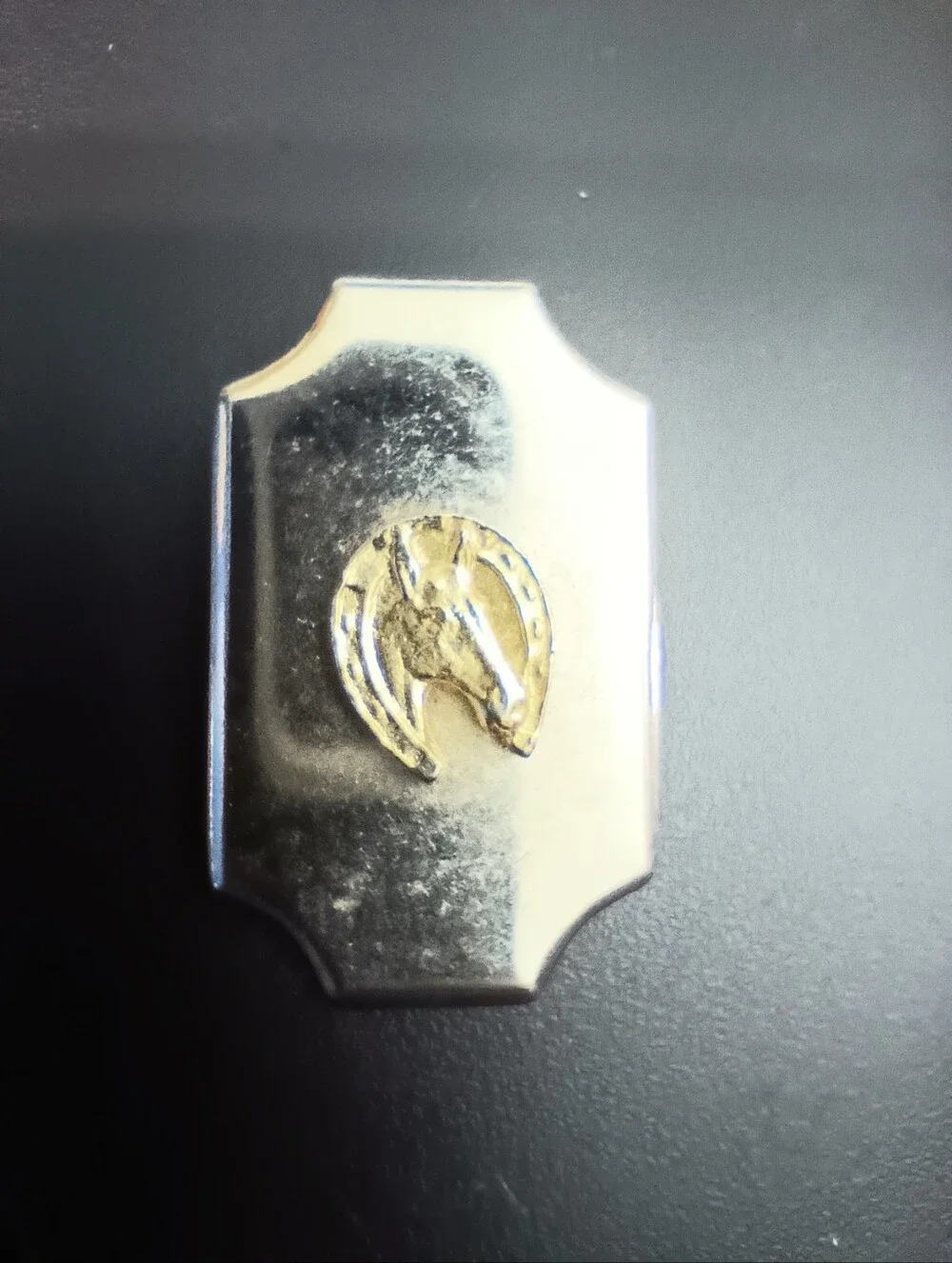 Vintage Western Style Gold & Silver Tone Metal Scarf Clip